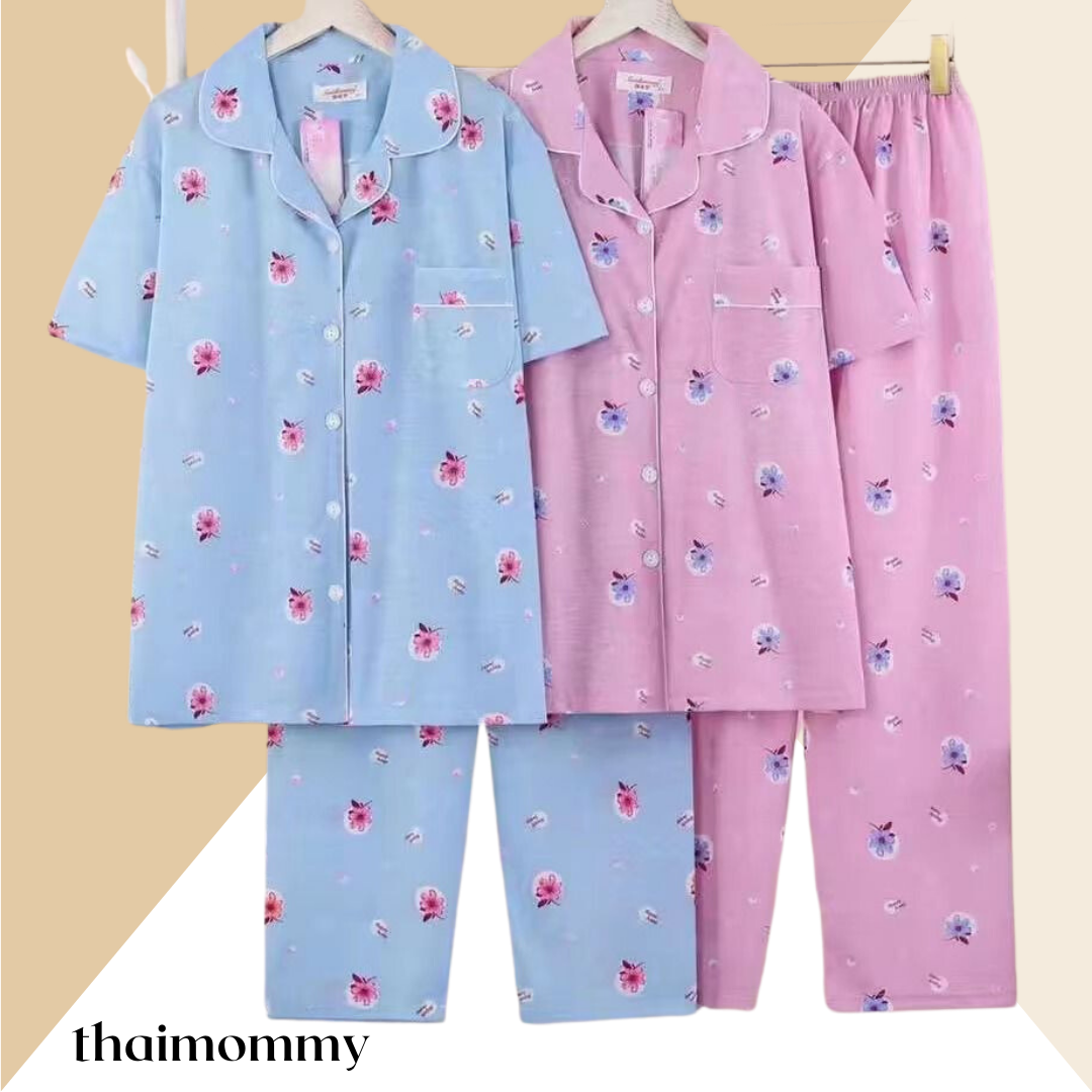 Summer Breathable Cotton Night Dress Pajama- 7001