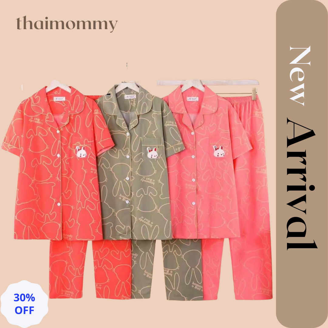 Summer Breathable Cotton Night Dress Pajama - 7002