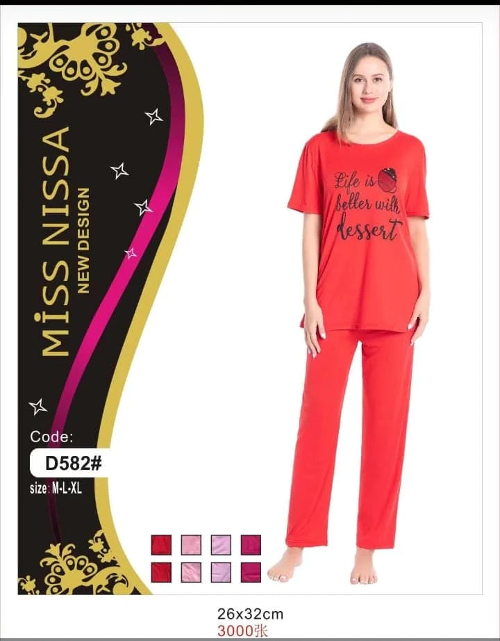 Miss Nissa Nightdress Red