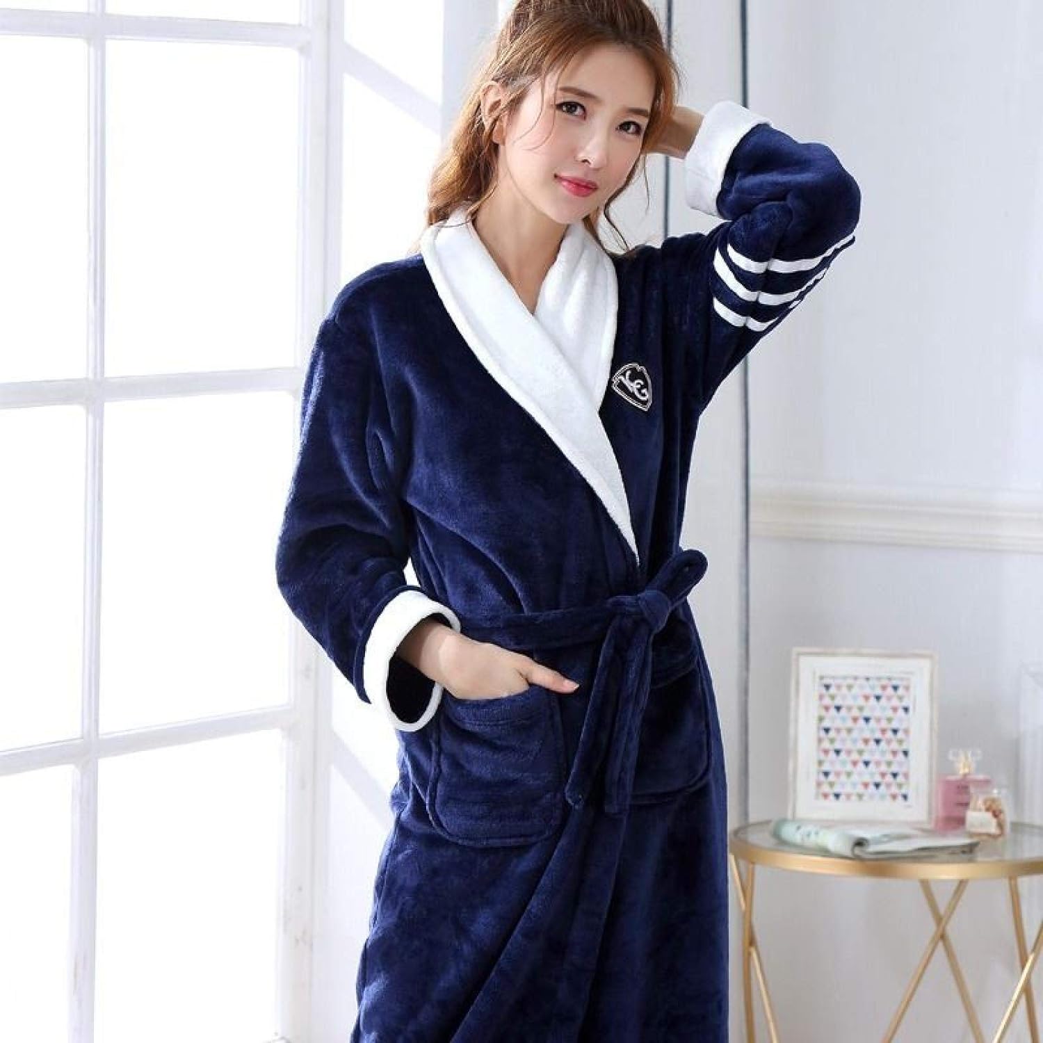 Warm Flannel Soft Gown For Couple - E500