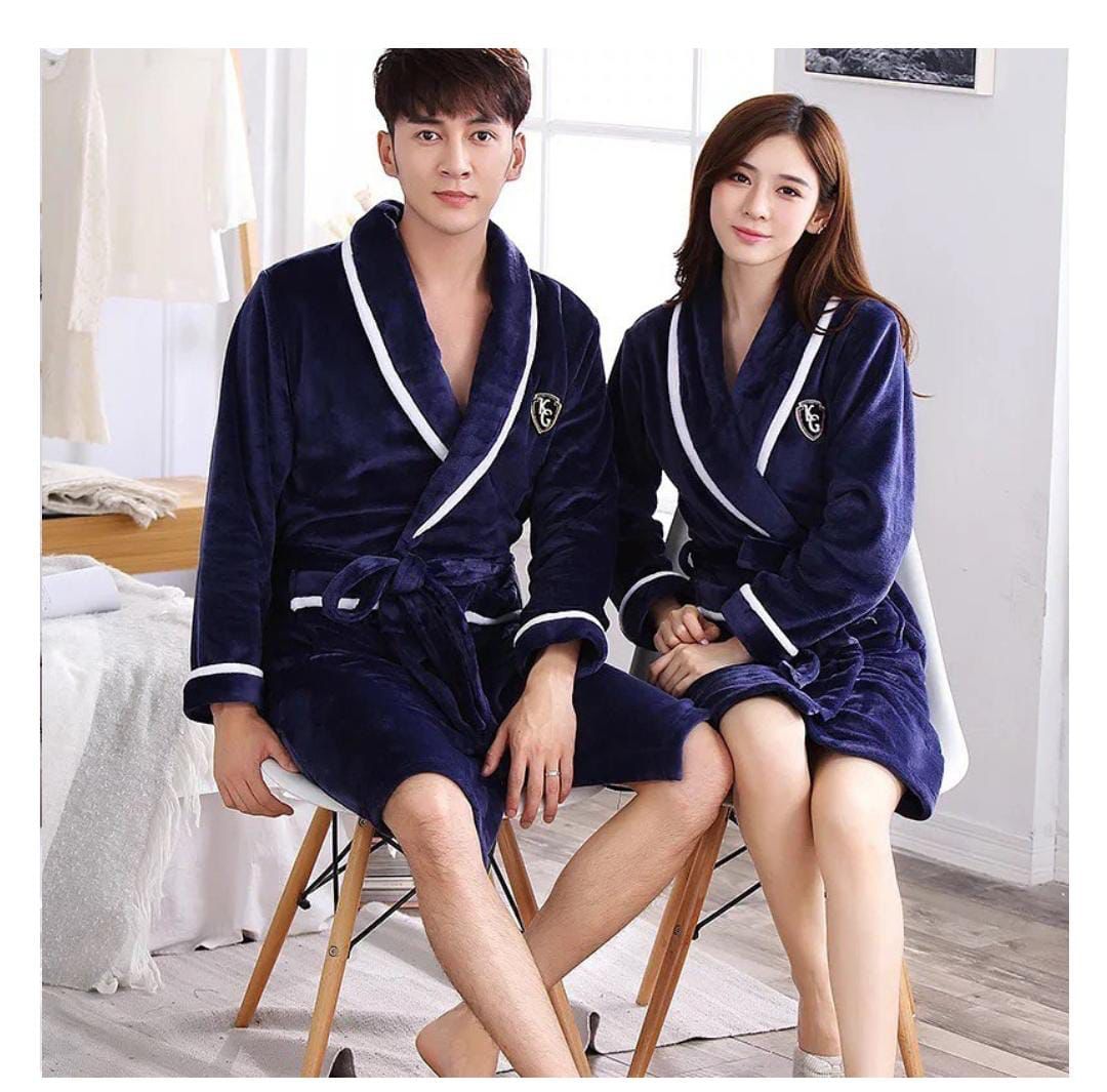 Warm Flannel Soft Gown For Couple - E500