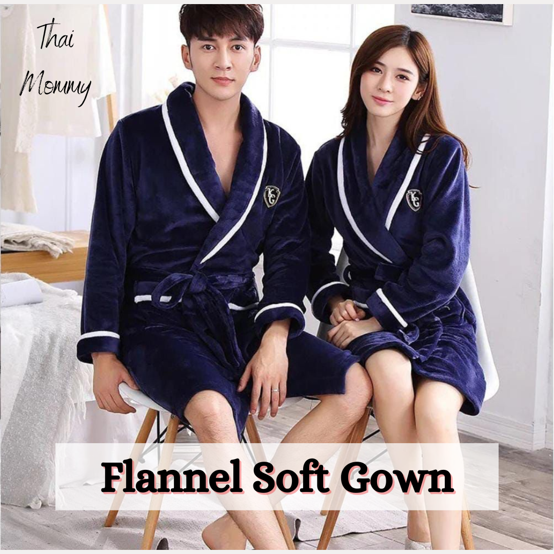 Warm Flannel Soft Gown For Couple - E500